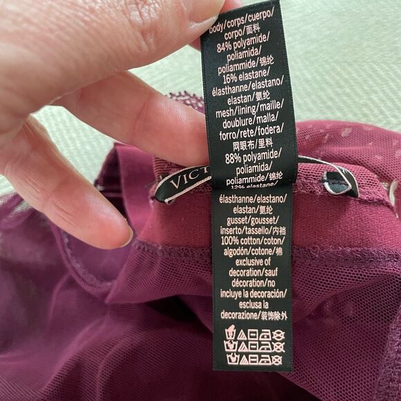 Victoria’s Secret Burgundy Bodysuit Lingerie L - Picture 9 of 9